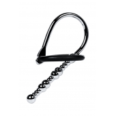 Серебристый уретральный плаг-бусины TOYFA Metal с мягким фиксириющим кольцом - ToyFa - купить с доставкой в Орске