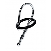 Серебристый уретральный плаг-бусины TOYFA Metal с мягким фиксириющим кольцом - ToyFa - купить с доставкой в Орске