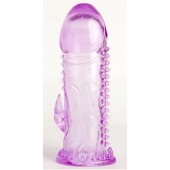 Фиолетовая гелевая насадка с шипами - 13 см. - Toyfa Basic - в Орске купить с доставкой