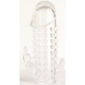 Гелевая прозрачная насадка с 2 отростками - 13 см. - Toyfa Basic - в Орске купить с доставкой