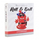 Стимулирующий презерватив-насадка Roll   Ball Strawberry - Sitabella - купить с доставкой в Орске