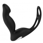 Черный вибромассажер простаты P-PLEASER W ERECTION ENHANCE - Dream Toys - в Орске купить с доставкой