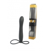 Черная насадка на пенис для двойной стимуляции Mojo BlackJack - 15 см. - Seven Creations - в Орске купить с доставкой