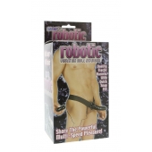 Мужской фаллопротез с вибрацией ROBOTIC MALE STRAP-ON BLACK - 17 см. - Seven Creations - купить с доставкой в Орске