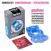 Голубое эрекционное виброкольцо Luxe VIBRO  Дьявол в доспехах  + презерватив - Luxe - в Орске купить с доставкой