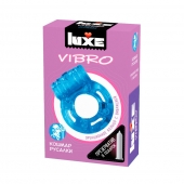 Голубое эрекционное виброкольцо Luxe VIBRO  Кошмар русалки  + презерватив - Luxe - в Орске купить с доставкой