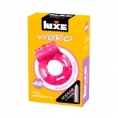 Розовое эрекционное виброкольцо Luxe VIBRO  Ужас Альпиниста  + презерватив - Luxe - в Орске купить с доставкой