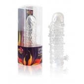 Закрытая прозрачная рельефная насадка Crystal sleeve - 13 см. - Erowoman-Eroman - в Орске купить с доставкой