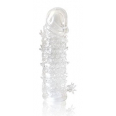 Закрытая прозрачная рельефная насадка Crystal sleeve - 13 см. - Erowoman-Eroman - в Орске купить с доставкой