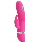 Розовый вибратор Ingram с электростимуляцией - 19,2 см. - Baile - купить с доставкой в Орске