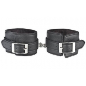 Черные фиксаторы для ног на цепи с мехом внутри - Lux Fetish - купить с доставкой в Орске