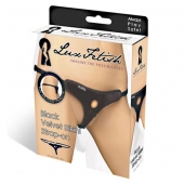 Черные плюшевые трусики для страпона - Lux Fetish - купить с доставкой в Орске