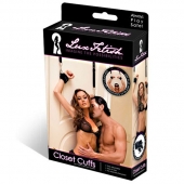 Черные фиксаторы с креплением к двери - Lux Fetish - купить с доставкой в Орске