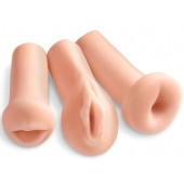 Комплект из 3 мастурбаторов All 3 Holes: вагина, анус, ротик - Pipedream - в Орске купить с доставкой