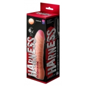 Телесная изогнутая насадка на Harness с коннектором BLACK LINE - 17 см. - LOVETOY (А-Полимер) - купить с доставкой в Орске
