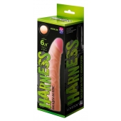 Телесная изогнутая насадка на Harness с коннектором GREEN LINE - 18 см. - LOVETOY (А-Полимер) - купить с доставкой в Орске