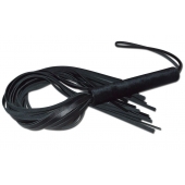 Чёрная кожаная плеть с жесткой ручкой - 63 см. - Sitabella - купить с доставкой в Орске