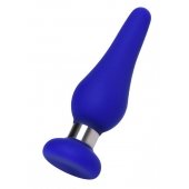 Синяя силиконовая анальная втулка с ограничителем - 10 см. - ToyFa в Орске Синяя силиконовая анальная втулка с ограничителем - 10 см. - ToyFa