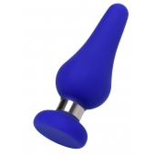 Синяя силиконовая анальная втулка с ограничителем - 13 см. - ToyFa в Орске Синяя силиконовая анальная втулка с ограничителем - 13 см. - ToyFa