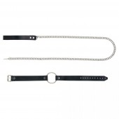 Черный поводок и чокер с кольцом Rada - Rebelts - купить с доставкой в Орске