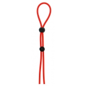 Красное лассо на пенис с двумя бусинами STRETCHY LASSO CAGE - Dream Toys - в Орске купить с доставкой