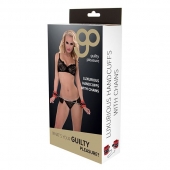 Красно-чёрные наручники на металлической цепочке - Blush Novelties - купить с доставкой в Орске
