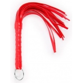 Красная плеть с рукоятью в оплетке - 28 см. - Notabu - купить с доставкой в Орске Красная плеть с рукоятью в оплетке - 28 см. - Notabu - купить с доставкой в Орске