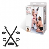 Чёрный набор для фиксации у двери - Lux Fetish - купить с доставкой в Орске