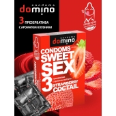 Презервативы для орального секса DOMINO Sweet Sex с ароматом клубничного коктейля  - 3 шт. - Domino - купить с доставкой в Орске