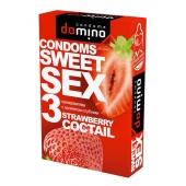 Презервативы для орального секса DOMINO Sweet Sex с ароматом клубничного коктейля  - 3 шт. - Domino - купить с доставкой в Орске