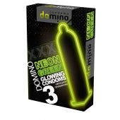 Презервативы DOMINO Neon Green со светящимся в темноте кончиком - 3 шт. - Domino - купить с доставкой в Орске