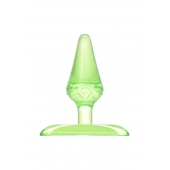 Зеленая анальная втулка с ограничителем - 6,5 см. - Toyfa Basic в Орске Зеленая анальная втулка с ограничителем - 6,5 см. - Toyfa Basic