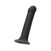 Черный фаллос на присоске Silicone Bendable Dildo L - 19 см. - Strap-on-me - купить с доставкой в Орске