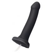 Черный фаллос с имитацией эякуляции Silicon Cum Dildo L - 19,6 см. - Strap-on-me - купить с доставкой в Орске