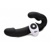 Черный безремневой страпон Urge Silicone Strap On с пультом ДУ - 24 см. - XR Brands - купить с доставкой в Орске