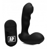 Черный стимулятор простаты Alpha-Pro 7X P-Milker Silicone Prostate Stimulator with Milking Bead - XR Brands - в Орске купить с доставкой