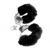 Металлические наручники Furry Love Cuffs с черным мехом - Pipedream - купить с доставкой в Орске