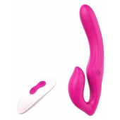 Ярко-розовый безремневой страпон REMOTE DOUBLE DIPPER - 22 см. - Dream Toys - купить с доставкой в Орске