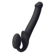 Черный безремневой страпон Silicone Bendable Strap-On M - Strap-on-me - купить с доставкой в Орске
