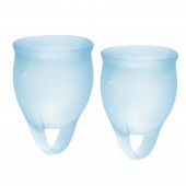 Набор голубых менструальных чаш Feel confident Menstrual Cup - Satisfyer - купить с доставкой в Орске
