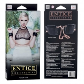 Черные мягкие наручники Entice French Cuffs с цепью - California Exotic Novelties - купить с доставкой в Орске
