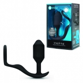 Черное эрекционное кольцо с анальным плагом Snug   Tug - b-Vibe - в Орске купить с доставкой
