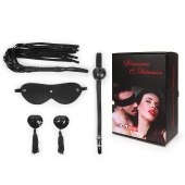 Эротический набор в черном цвете: маска, кляп, пэстисы, плётка - Notabu - купить с доставкой в Орске