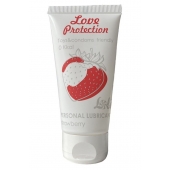 Лубрикант на водной основе с ароматом малины Love Protection Strawberry - 50 мл. - Lola Games - купить с доставкой в Орске