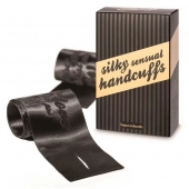 Черные ленты для связывания SILKY SENSUAL HANDCUFFS - Bijoux Indiscrets - купить с доставкой в Орске