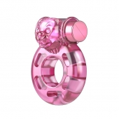 Розовое эрекционное кольцо с вибрацией Pink Bear - Baile - в Орске купить с доставкой