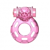 Розовое эрекционное кольцо с вибрацией Pink Bear - Baile - в Орске купить с доставкой