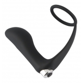 Черное эрекционное кольцо с анальной вибропробкой Vibrating Ring   Plug - Orion - в Орске купить с доставкой