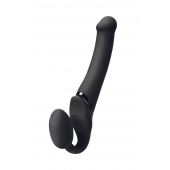 Черный безремневой вибрострапон Silicone Bendable Strap-On M - Strap-on-me - купить с доставкой в Орске