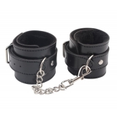 Черные оковы на ноги Obey Me Leather Ankle Cuffs - Chisa - купить с доставкой в Орске